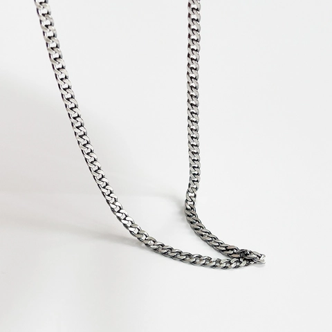 Collana A Catena Grumet In Argento Sterling 925 Girocollo Vintage Ossidato Retro Per Donna Con Estensione Regolabile