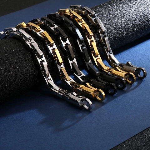Herren Kette Armband Titan Edelstahl Hip Hop Geometrisch Industrial Punk Stil Schmuck Für Ihn