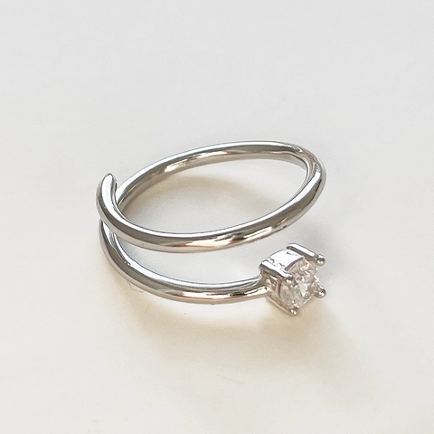 Anello A Spirale In Argento Sterling 925 Con Zirconi Gioielli Regolabili Aperti Minimalista Elegante Per Donne