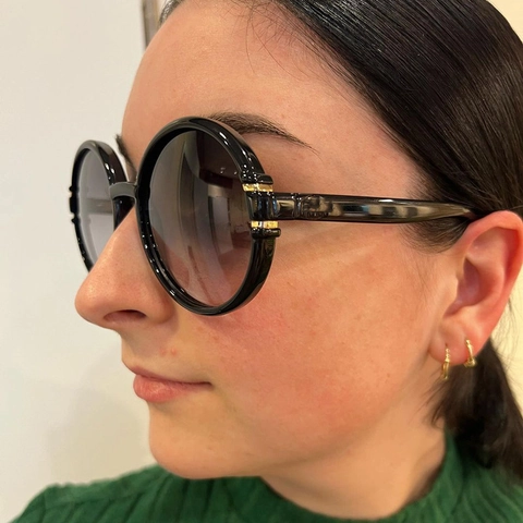 Retro Round Sunglasses For Women UV400 Protection PC Frame AC Lens Metal Hinges Big Frame Fashion Eyewear