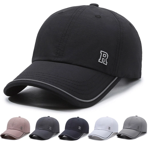 Summer Outdoor Sun Protection Baseball Cap With Letter R Embroidery Breathable Quick Dry Sunshade Hat For Men Women Casual Sport Duck Tongue Cap