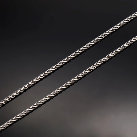 Hip Hop Stainless Steel Wheat Chain Necklace For Men Women 18K Gold Plated Round Franco Rope Link Chain Fashion Jewelry