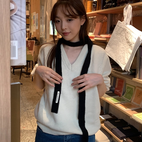 Bufanda Larga Estrecha Para Mujer Piel Sintética Visón Peluche Punto Estética Y2K Cálido Invierno Cuello Color Sólido Elegante
