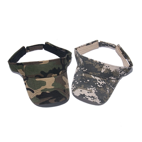 Camouflage Sun Visor Hat Adjustable Outdoor Sports Polyester UV Protection Breathable For Men