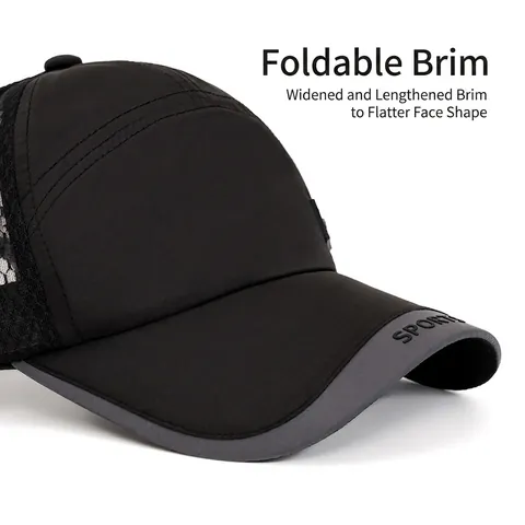 Cappellino Da Baseball In Rete Asciugatura Rapida Traspirante Poliestere Cappello Da Sole Sport Regolabile Unisex