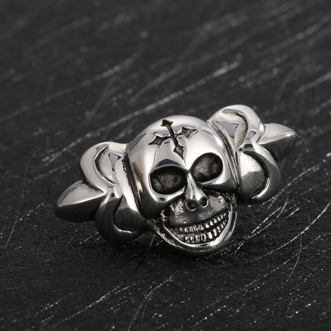 Perlina Pendente Teschio In Acciaio Inossidabile Punk Retro Design Croce Per Creazione Gioielli Fai Da Te Accessori Gotici