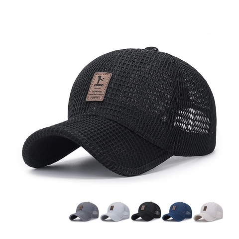 Breathable Mesh Baseball Cap Polyester Sun Protection Summer Outdoor Adjustable Sport Hat For Men And Women Curved Brim