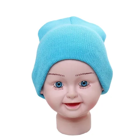 Berretto In Maglia Per Neonati Acrilico Caldo Inverno Elastico Colore Solido Morbido Accessorio Infante Bambino Unisex