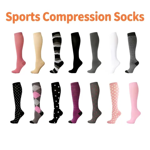 Professionelle Kompressionsstrümpfe Damen Herren Sportliche Unterstützung Kniehoch Lange Socken Zum Laufen Sport Flug