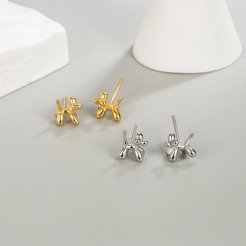 Moderne Ballonhund Ohrstecker Aus Kupfer Mit 925 Sterlingsilber Ohrstecker-Stift Minimalistische Süße Tierform Schmuck Für Damen