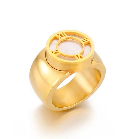 Edelstahl Ringe Für Damen Boho Hand Der Fatima Lebensbaum Römische Zahlen Breit Band Zirkon Perlmutt Vintage