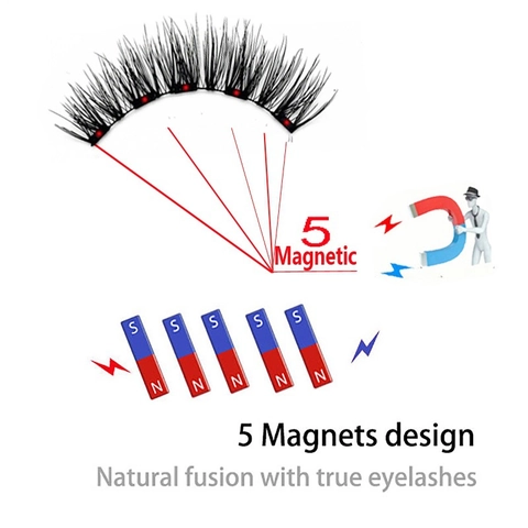 Magnetic Eyelashes Glue Free Reusable Natural Long Thick False Eyelashes With Magnetic Applicator Professional Eye Makeup