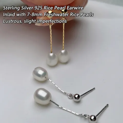 925 Sterling Silver Freshwater Pearl Ear Line Earrings Elegant Drop Shape Gold Silver Plated Tassel Studs For Women Jewelry