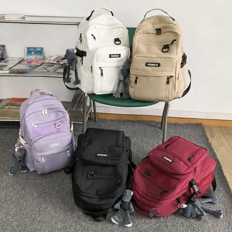 Zaino Grande Capacità Nylon Impermeabile Tasche Multiple Scuola Casual Da Viaggio Per Donne Ragazze