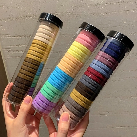 High Elastic Hair Ties Seamless Thickened Fabric Ponytail Holder Simple Canned Storage Accessories For Women Girls