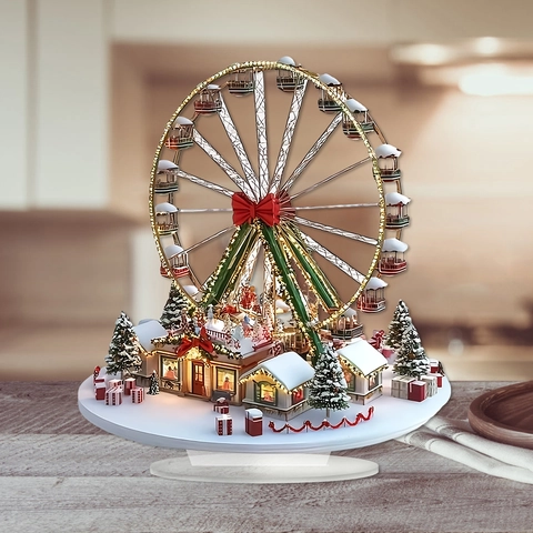 Ornement De Bureau Grande Roue De Noël En Acrylique Décoration Festive Pour Bureau À Domicile Impression Haute Définition