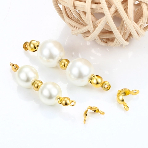 Copri Perline Schiacciabili In Acciaio Inossidabile Placcato Oro DIY Creazione Gioielli Connettori Collana