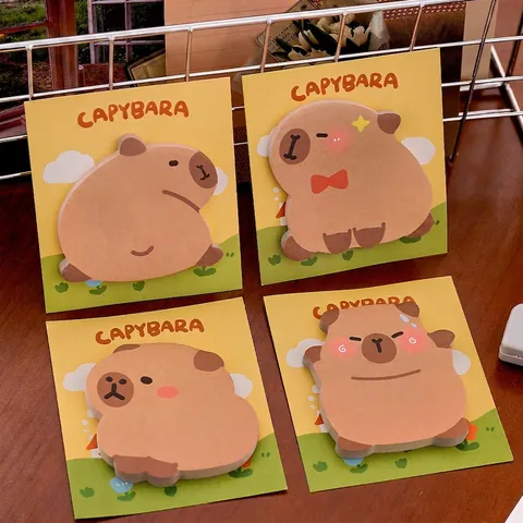 Capybara Shaped Sticky Notes Cute Cartoon Animal Self-Adhesive Memo Pads For Students Office School Stationery Supplies