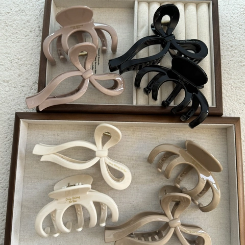 Koreaanse Glanzende Strik Haarklem Kunststof Minimalistische Haarspeld Voor Dames Elegante Knot Accessoires