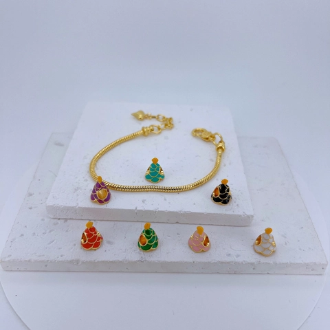 Christmas Enamel Charms Copper Plated DIY Festive Bracelet Beads Jewelry Making Accessories Gift Ornaments