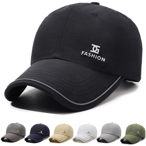 Fashion Baseball Cap Polyester Quick-Dry Breathable Lightweight Outdoor Sports Sun Hat For Men Women Adjustable Reflective