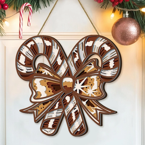 Insegna Da Porta Sospesa In Legno Di Natale Casa Di Pan Di Zenzero Bastoncino Di Zucchero Decorazione Murale
