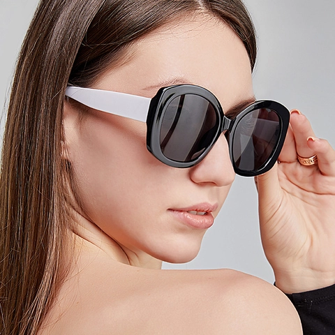 Gafas De Sol Ovaladas De Montura Grande De Moda Para Mujeres Hombres Retro Protección UV Montura PC Lentes AC Exterior