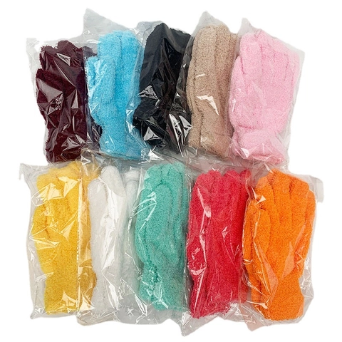 Winter Warm Gloves Thick Coral Fleece Solid Candy Colors Full Finger Mittens For Men Women Outdoor Thermal Elastic