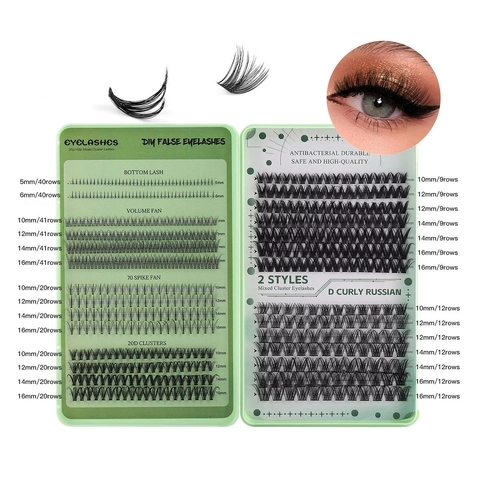 DIY False Eyelash Extension Cluster Lashes Synthetic Fiber D Curl Natural Thick Lower Eyelashes Mixed Styles Makeup