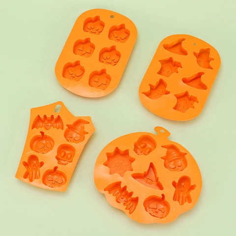 Stampi Da Forno In Silicone Per Halloween Forma Di Zucca Fantasma Pipistrello Teschio Per Cioccolato Caramelle Decorazione Di Torte