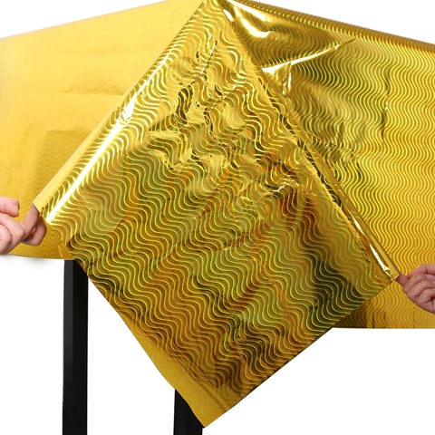 Metallic Wave Pattern Disposable Tablecloth For Birthday Wedding Party Celebration Waterproof PET Rectangular Table Cover