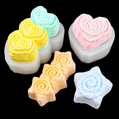 Molde De Silicona En Espiral Con Forma De Corazón Estrella Nube Para Jabón Hecho A Mano Vela Aroma Chocolate Herramienta