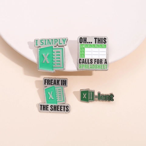 Funny Office Humor Excel Spreadsheet Enamel Pins Freak In The Sheets Alloy Brooches Coworkers Gift Stationery Badges