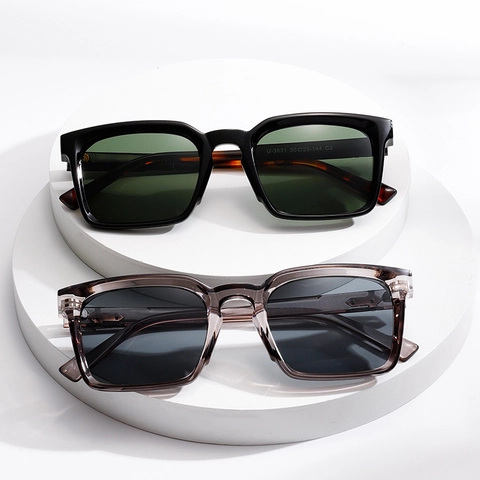 Square Frame Sunglasses UV400 Protection PC Plastic Metal Decor Retro Modern Trendy Outdoor Unisex Eyewear