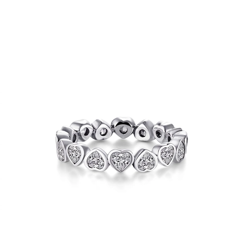 Minimalist 925 Sterling Silver Ring With Cubic Zirconia Heart Star Crown Stackable Wedding Jewelry For Women