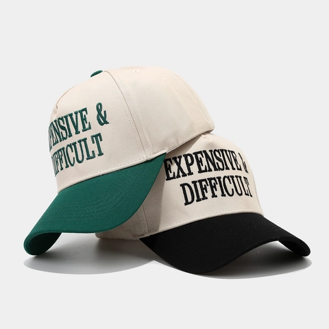 Letter Borduursel Baseballpet Katoen Color Block Verstelbaar Retro Streetwear Casual Zonbescherming Hoed Voor Heren Dames