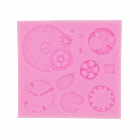 Stampo Silicone Orologio Ingranaggi Steampunk Per Fondant Cioccolato Decorazione Torte DIY Resina