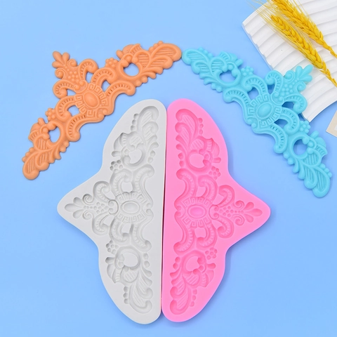 Barok Reliëf Bloem Kant Siliconen Mal Voor Fondant Cake Decoratie Chocolade Knutselen Europese Vintage Stijl