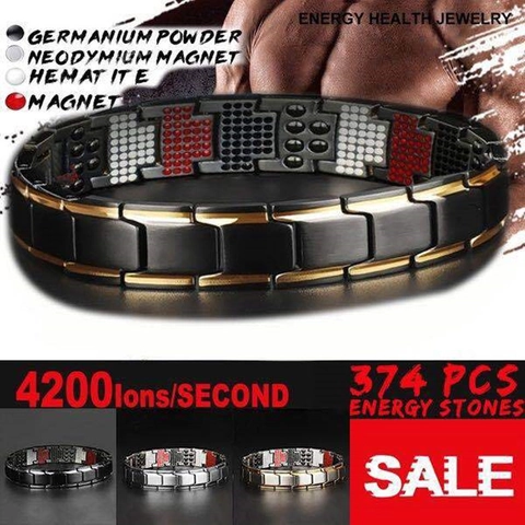 Magnetische Therapie Armband Legering Gezondheid Energie Negatieve Ionen Genezing Schakelketting Sieraden Voor Mannen Verstelbaar Stijlvol Accessoire