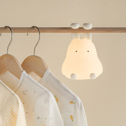 Süßes Hasen Silikon Nachtlicht Berührungssensor Dimmbar Wiederaufladbar Timer Nachttischlampe Für Kinderzimmer Deko