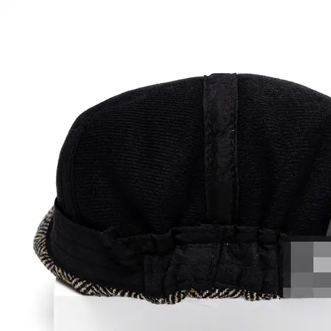 Berretto Newsboy Vintage Stile Britannico Misto Lana Tweed Spina Di Pesce Coppia Regolabile Caldo Inverno