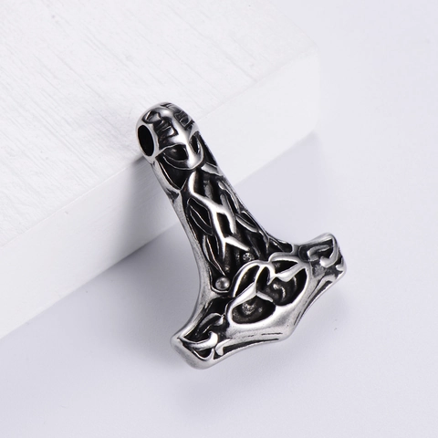Collana Con Pendente Martello Di Thor Mjolnir Acciaio Inossidabile 304 Vintage Nordico Vichingo Nodo Celtico Per Uomo