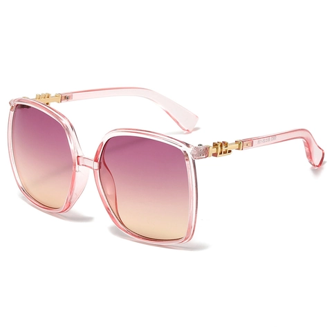 Gafas De Sol Oversize Para Mujer Vintage Montura Cuadrada Grande PC Lentes Degradadas Protección UV400 Retro Exterior