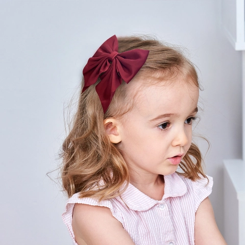 Large Bow Hair Clip For Girls Handmade Grosgrain Ribbon Alligator Clip Solid Color Sweet School Style Hair Accessories