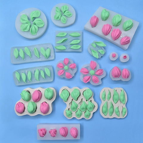 Flower Leaf Shape Silicone Mold DIY Baking Fondant Cake Decorating Tool Handmade Soap Resin Clay Crafting Novelty