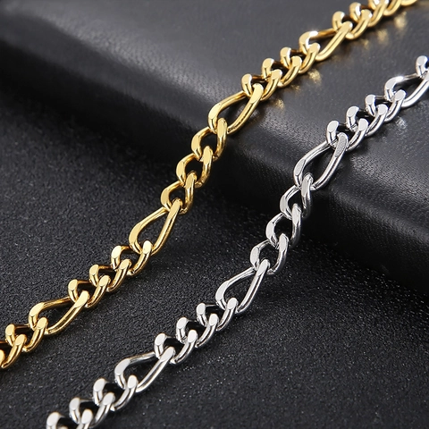Collar De Cadena Figaro De Acero Inoxidable 316L Hip Hop Punk Minimalista Eslabones Pulidos Joyería Para Hombre Mujer