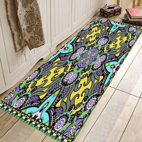 Tappeto Porta Bohemien Mandala Elefante Flanella Assorbente Antiscivolo Poliestere Per Corridoio Cucina Soggiorno