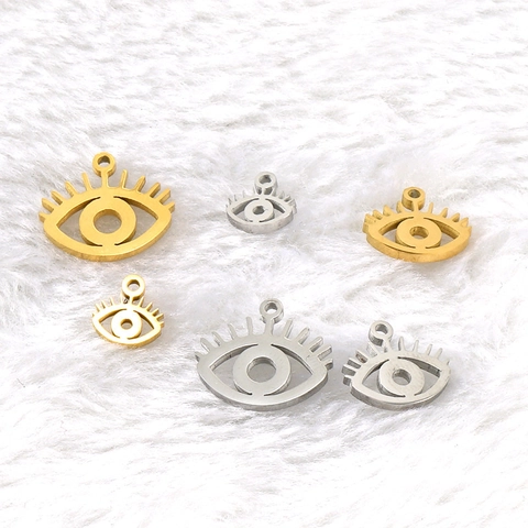 Evil Eye Anhänger Charms 18K Vergoldet Edelstahl Für DIY Halskette Armband Schmuckherstellung Zubehör Mehrere Größen Retro