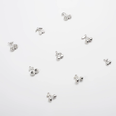 Cherry Fruit Shape Charms 304 Stainless Steel Pendants For DIY Necklace Bracelet Earrings Jewelry Making Findings