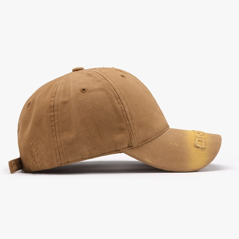 Washed Cotton Baseball Cap Vintage Distressed Peaked Hat Adjustable Breathable Outdoor Sunshade Letter Embroidery Unisex
